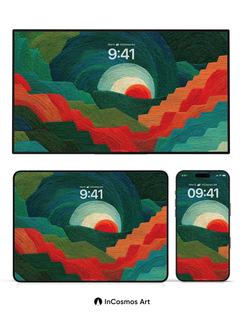 Ember Veil Wallpaper with Textured Horizon