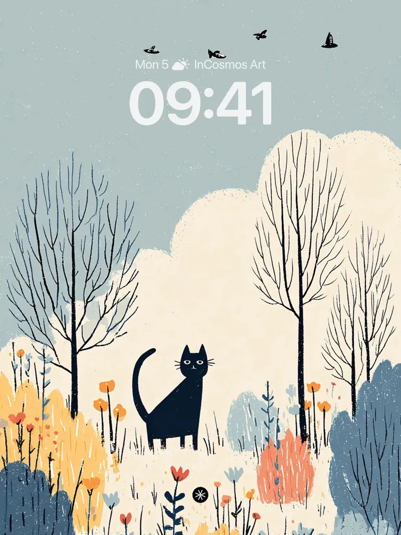 Mystic Autumn Cat Wallpaper wallpaper for iPhone, iPad & Mac