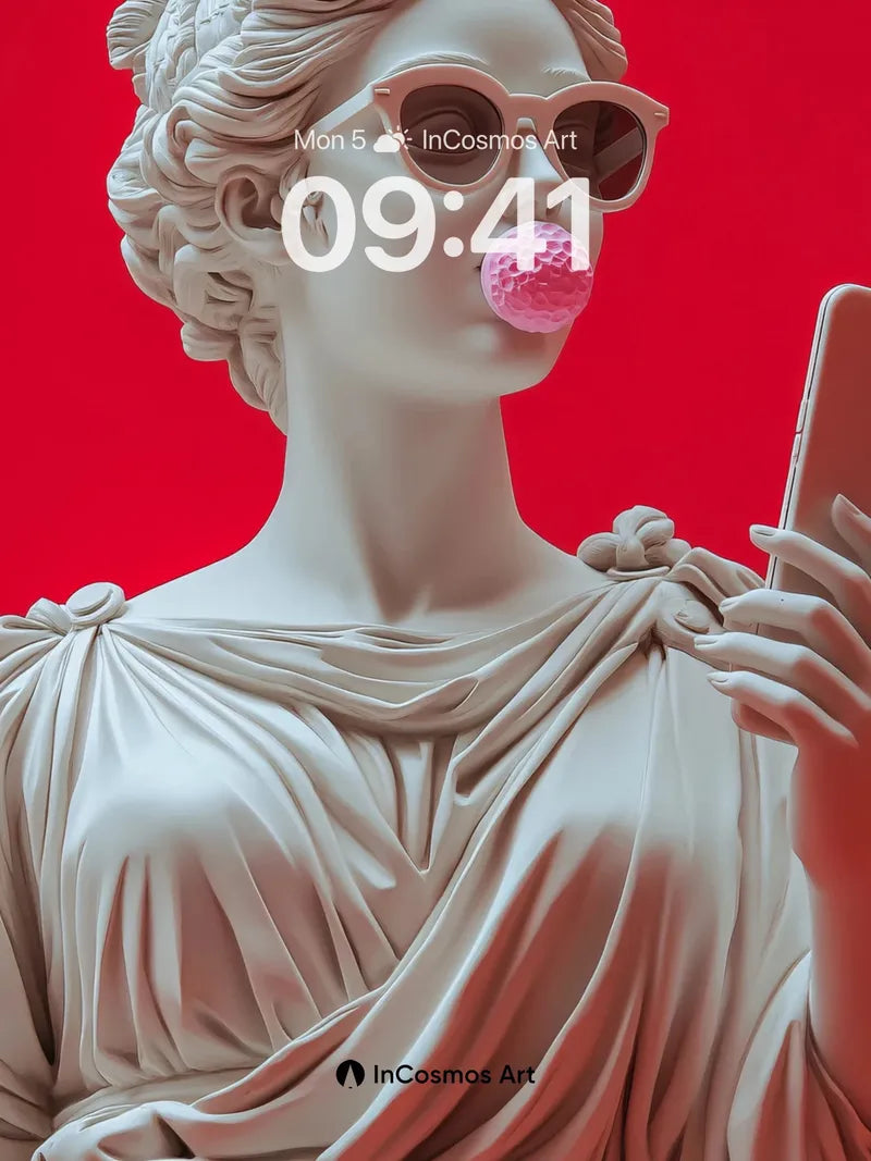 Playful Marble Wallpaper with Pink Bubblegum wallpaper for iPhone, iPad & Mac