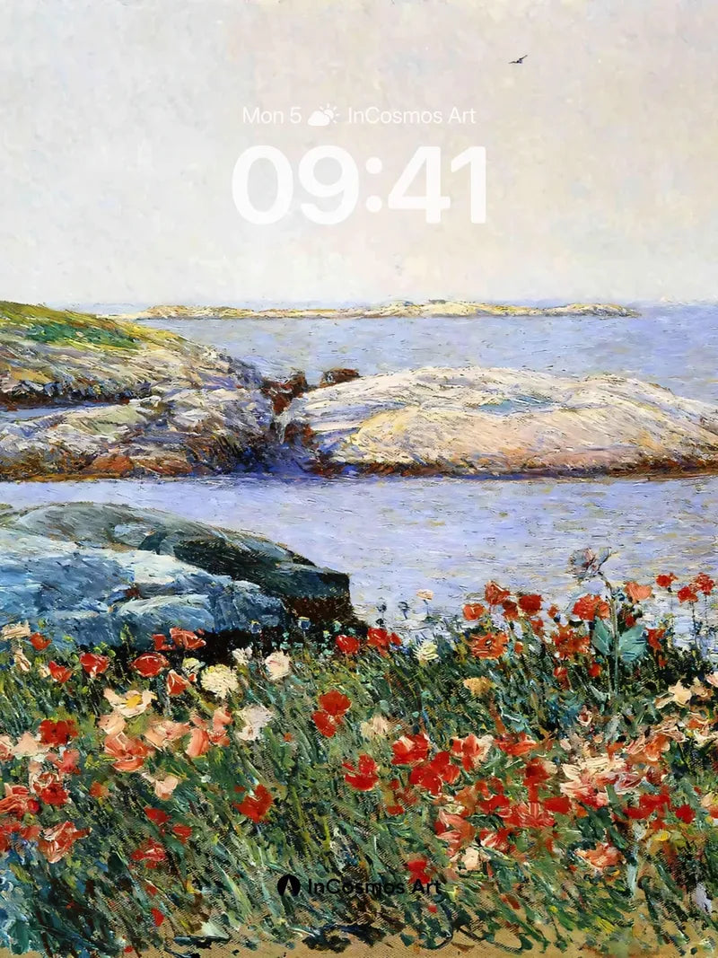 Serenity Bloom Wallpaper with Coastal Whispers