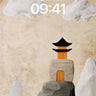 Serene Stone Pagoda Wallpaper with Moon Rabbits wallpaper for iPhone, iPad & Mac
