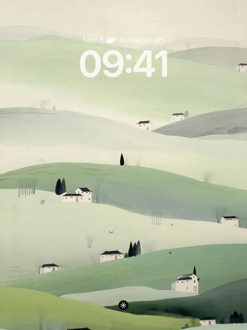 Serene Hillside Wallpaper with Soft Gradient wallpaper for iPhone, iPad & Mac
