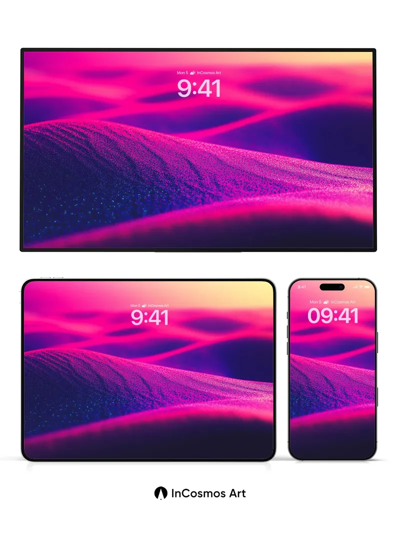 Neon Dune Wallpaper with Cosmic Dust