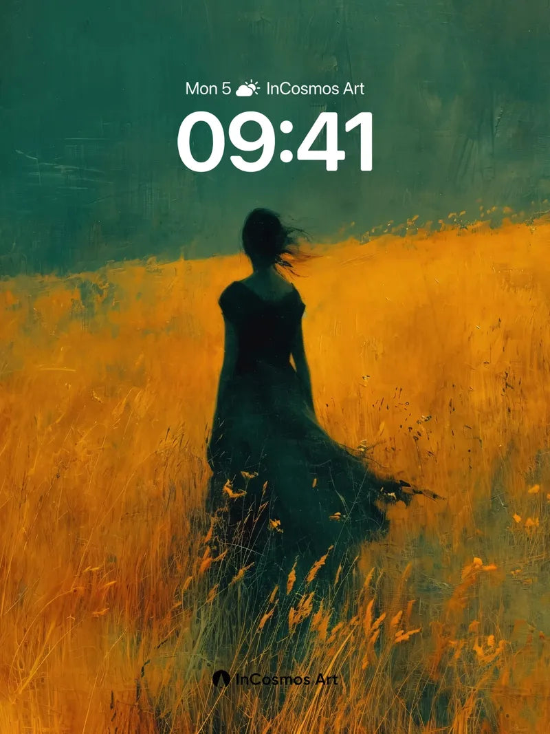 Whispering Gold Wallpaper with Shadowed Solitude wallpaper for iPhone, iPad & Mac