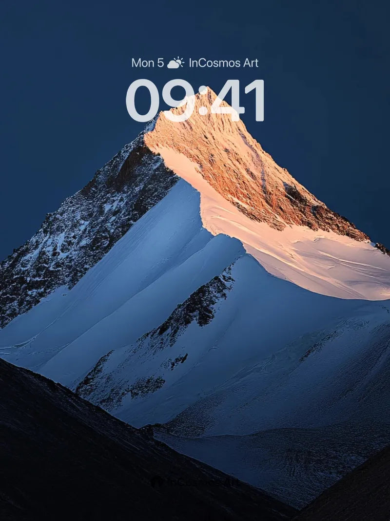 Alpenglow Summit Wallpaper with Frost-Crowned Peaks