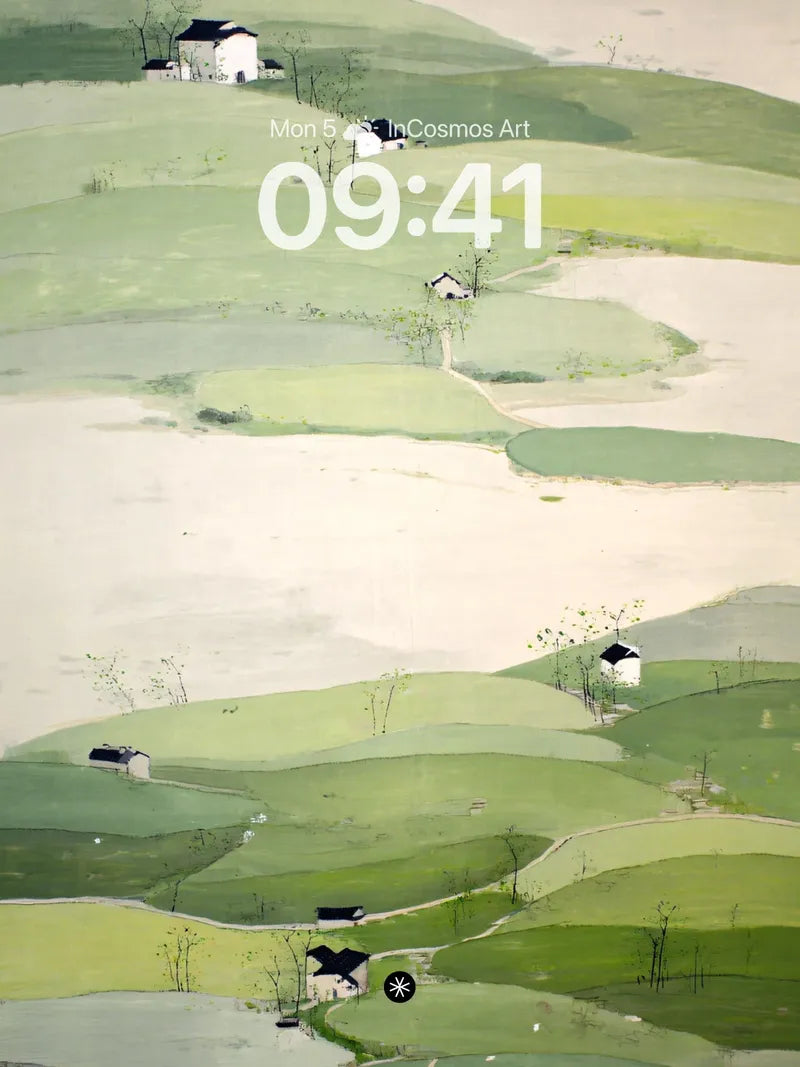 Serene Hillside Wallpaper with Pastel Gradients wallpaper for iPhone, iPad & Mac