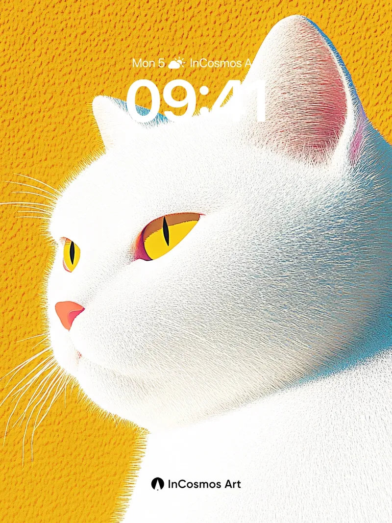 Golden Hush Wallpaper with Velvet Feline Gaze