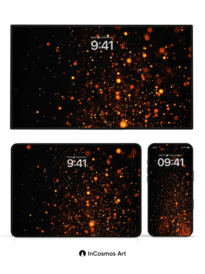 Emberfall Wallpaper with Floating Ash