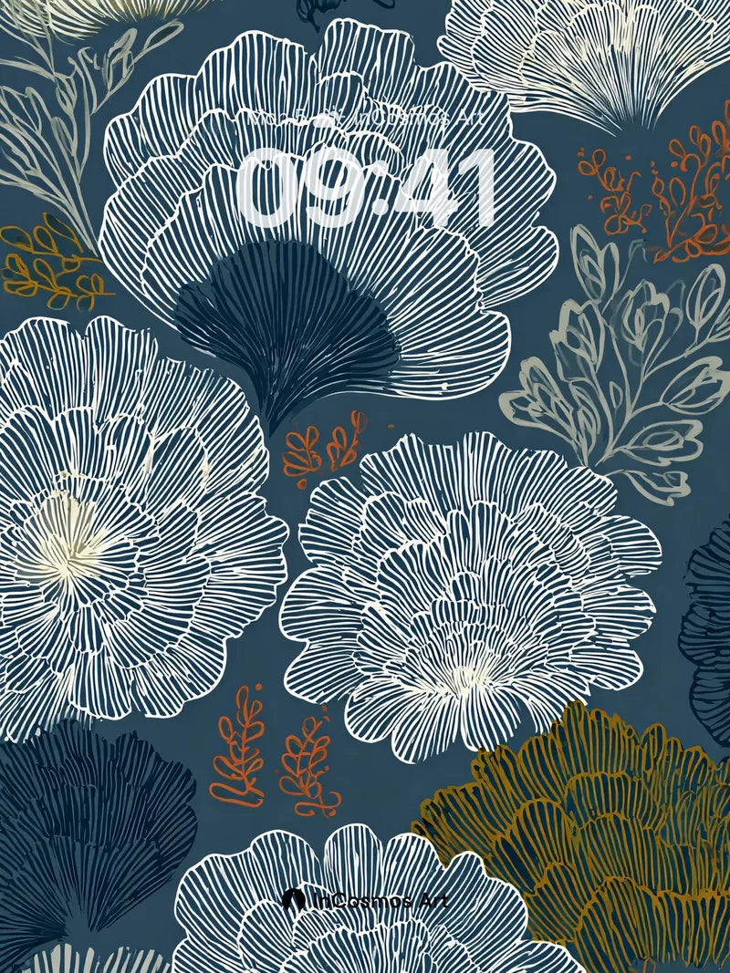 Nocturnal Bloom Wallpaper with Inked Petals wallpaper for iPhone, iPad & Mac