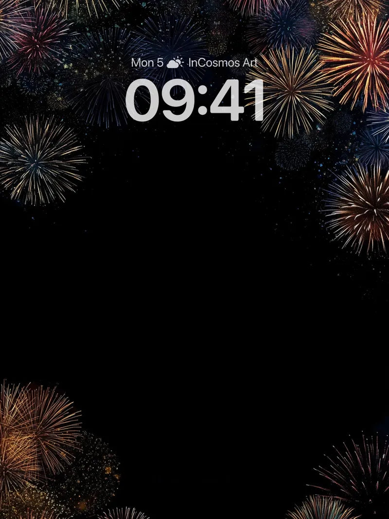 Celestial Burst Wallpaper with Midnight Frame