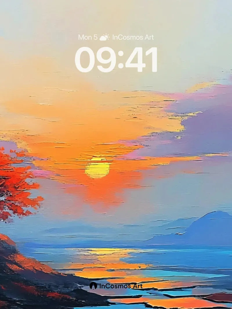 Crimson Solitude Wallpaper with Sunset Echo