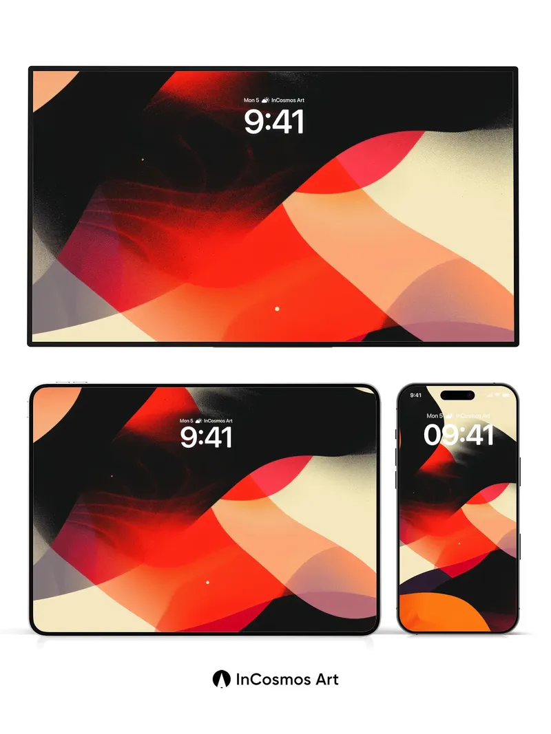 Crimson Pulse Wallpaper with Liquid Shadows