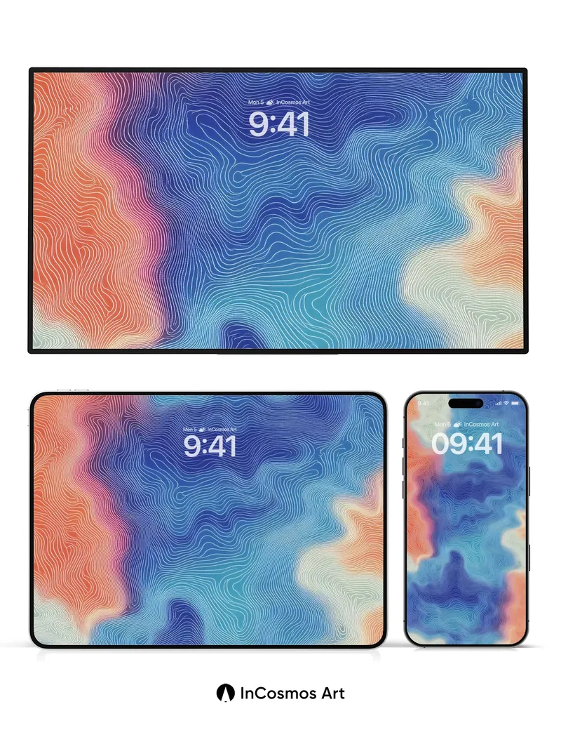 Whispering Contours Wallpaper with Living Lines
