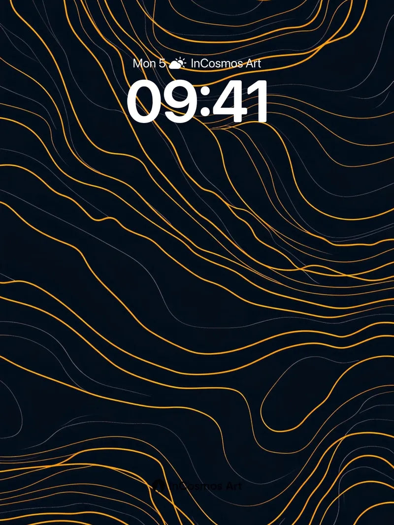 Golden Vein Wallpaper with Topographic Flow