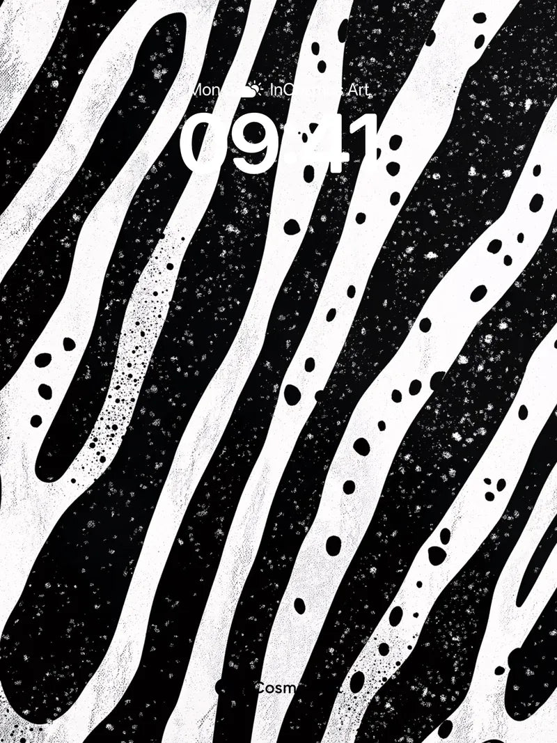 Nocturnal Zebra Wallpaper with Cosmic Dots
