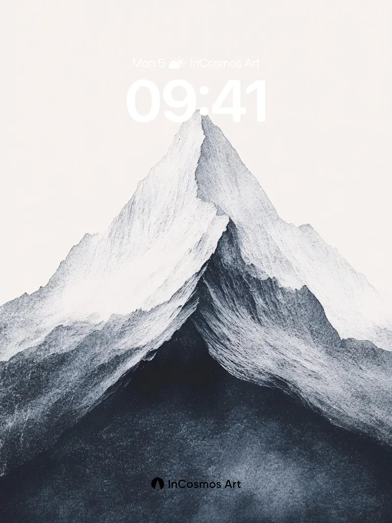 Silent Summit Wallpaper with Frost-etched Peaks