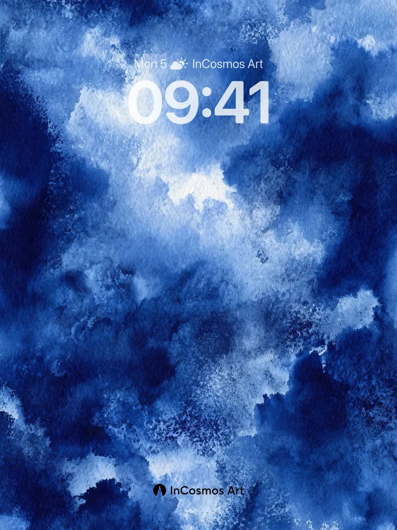 Indigo Storm Wallpaper with Cloud-Textured Depth