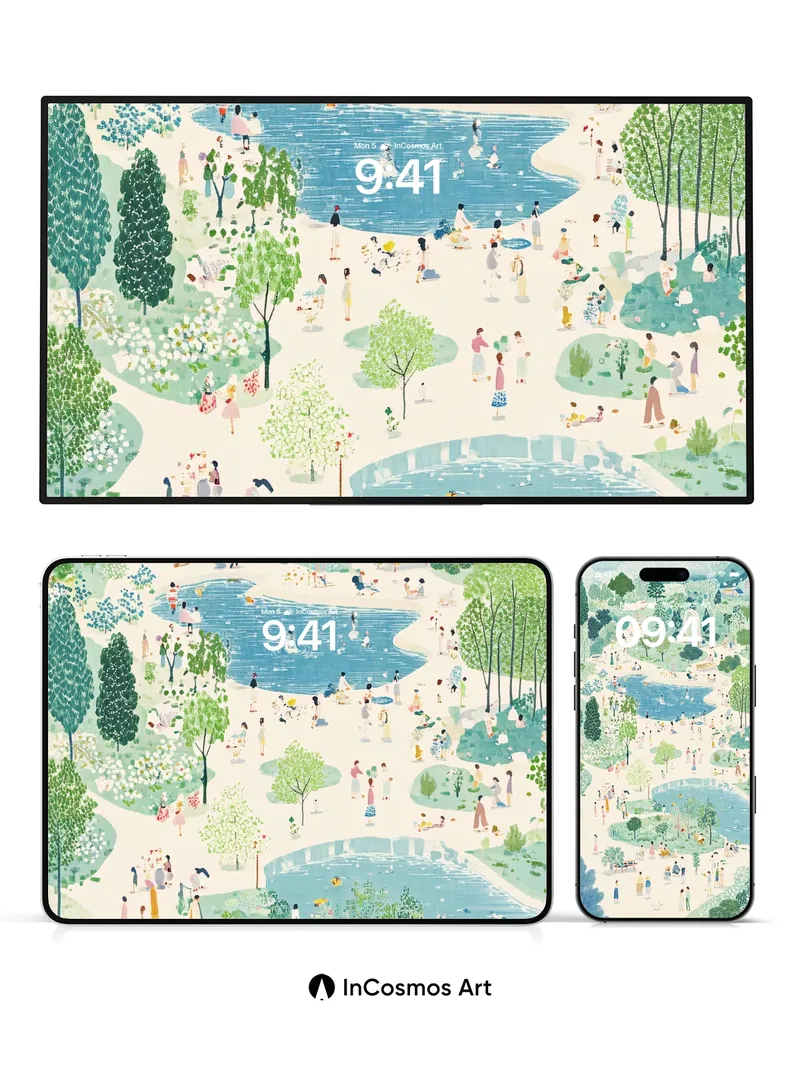 Whispering Grove Wallpaper with Living Paths