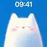 Serene Fluff Wallpaper with Closed Eyes wallpaper for iPhone, iPad & Mac
