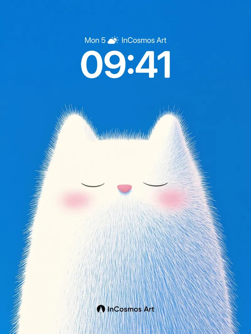 Serene Fluff Wallpaper with Closed Eyes