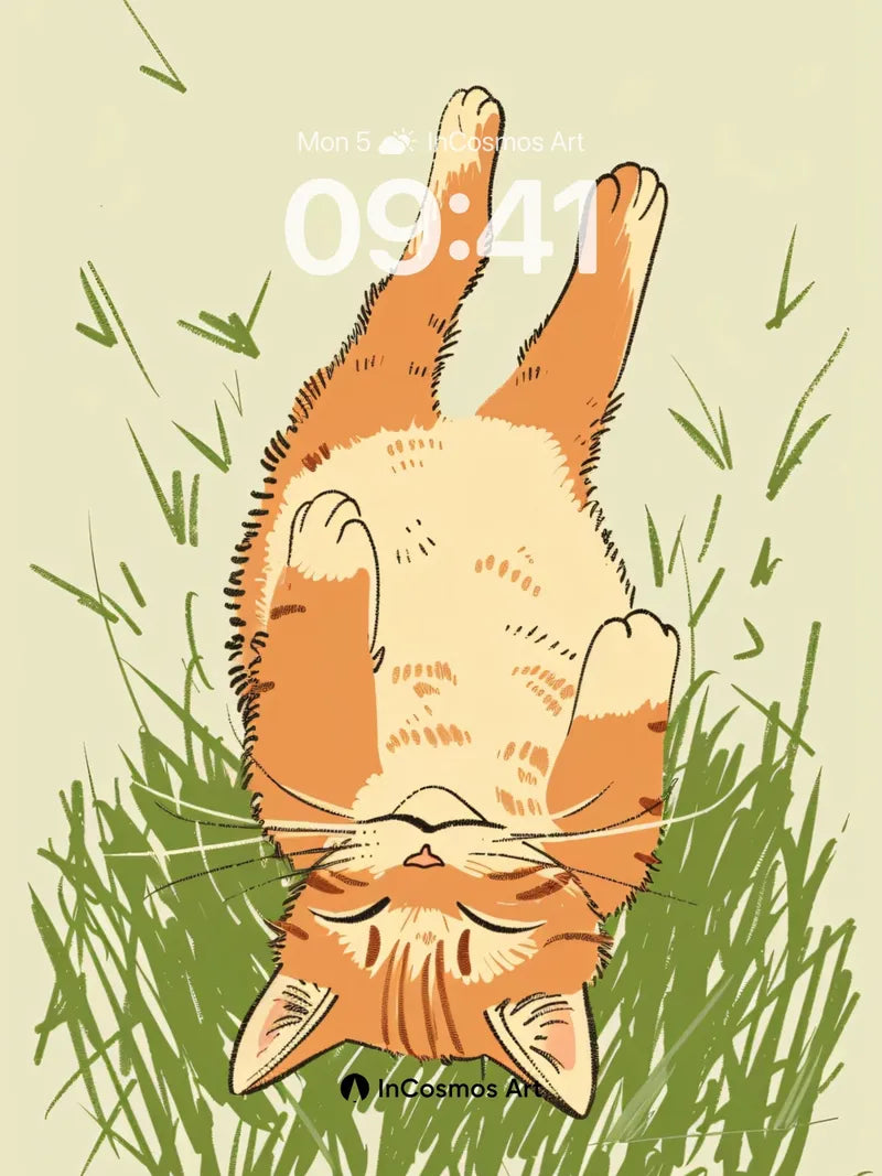 Serenity in Stripes Wallpaper with Grass Whispers