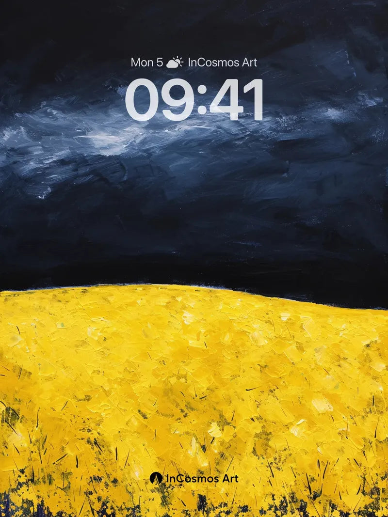 Storm-Whispered Field Wallpaper with Golden Hush