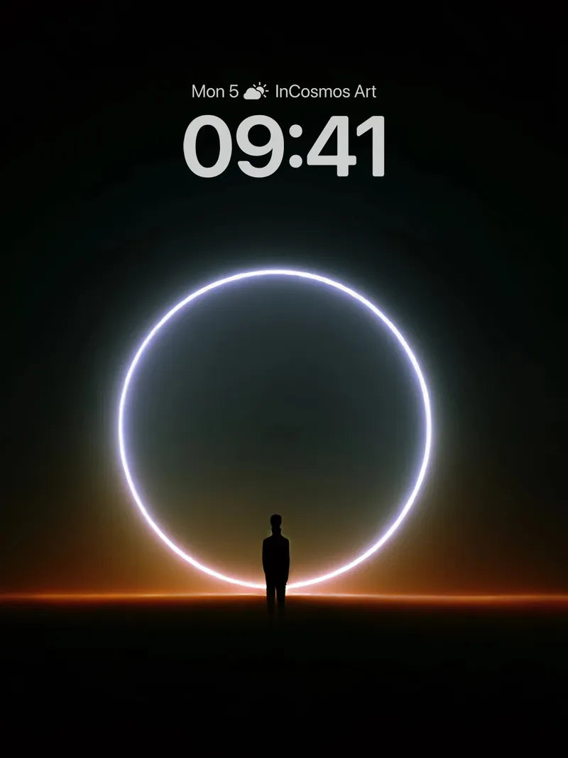 Silhouette Mirage Wallpaper with Neon Halo