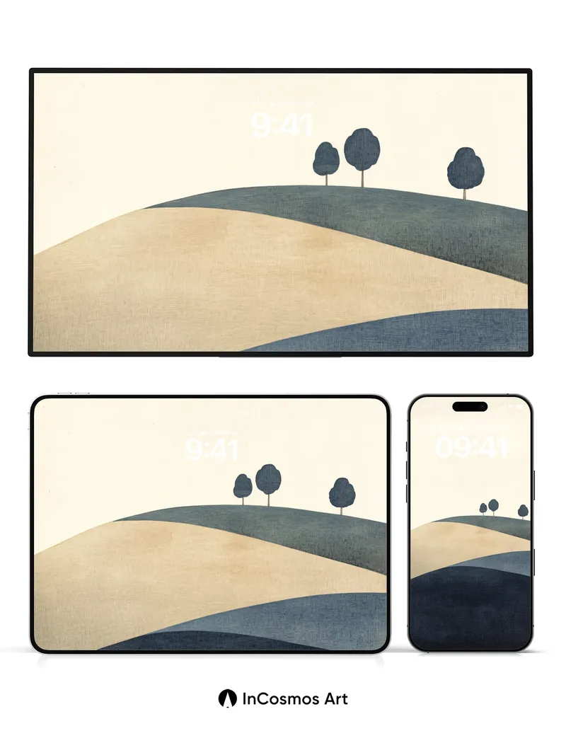 Serenity Ridge Wallpaper with Midnight Trees