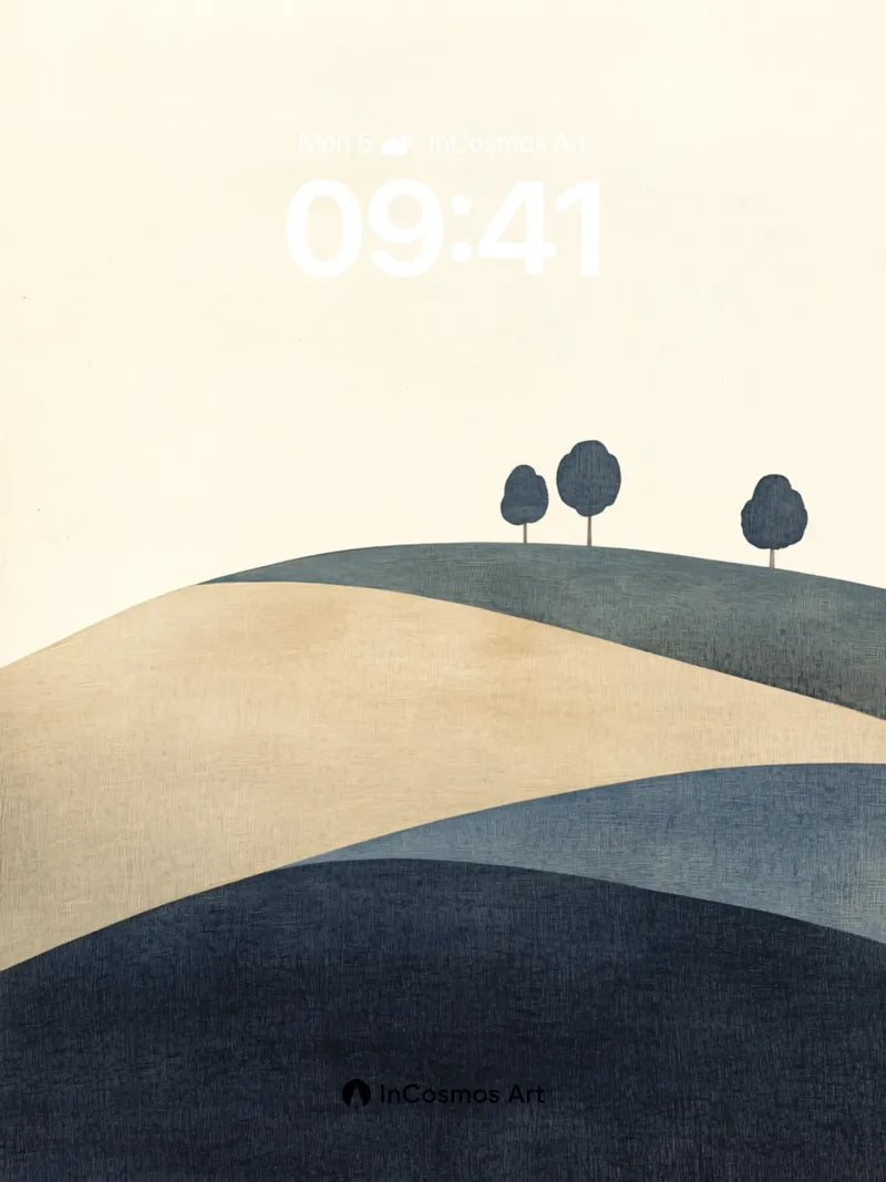 Serenity Ridge Wallpaper with Midnight Trees