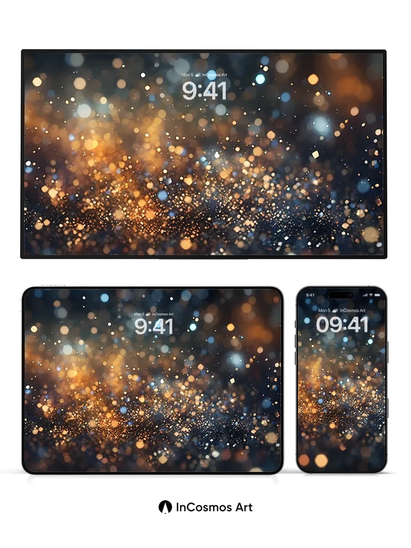 Cosmic Dust Wallpaper with Golden Whispers