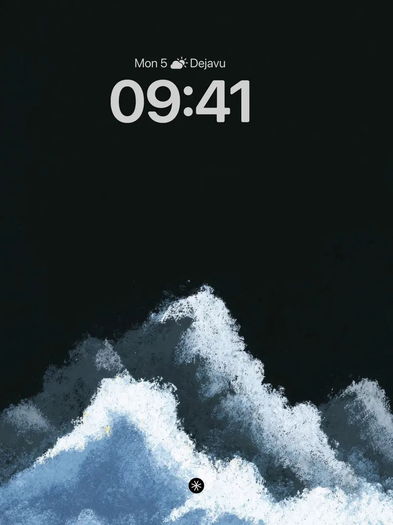 Serene Wave Motion AMOLED Black Wallpaper wallpaper for iPhone, iPad & Mac
