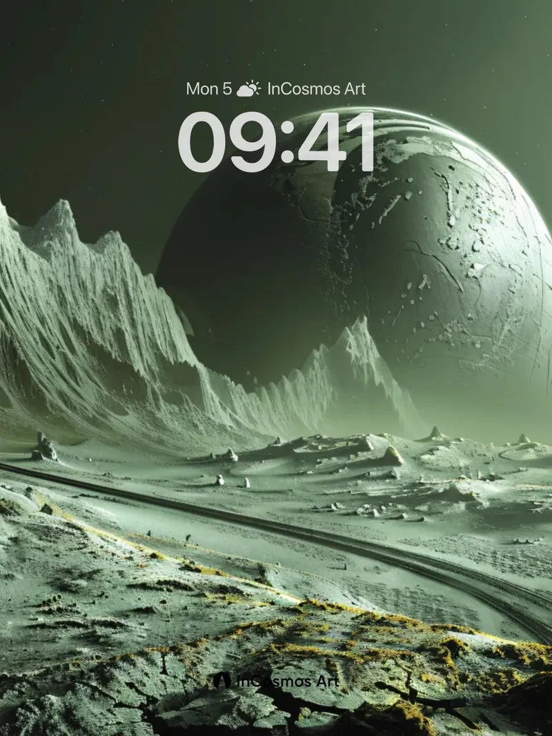 Lunar Echo Wallpaper with Frost-Carved Peaks