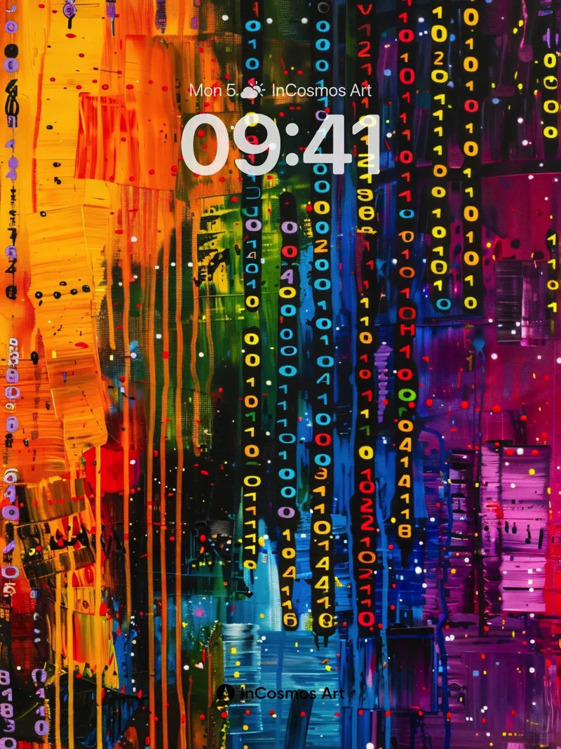 Neon Pulse Wallpaper with Digital Rain