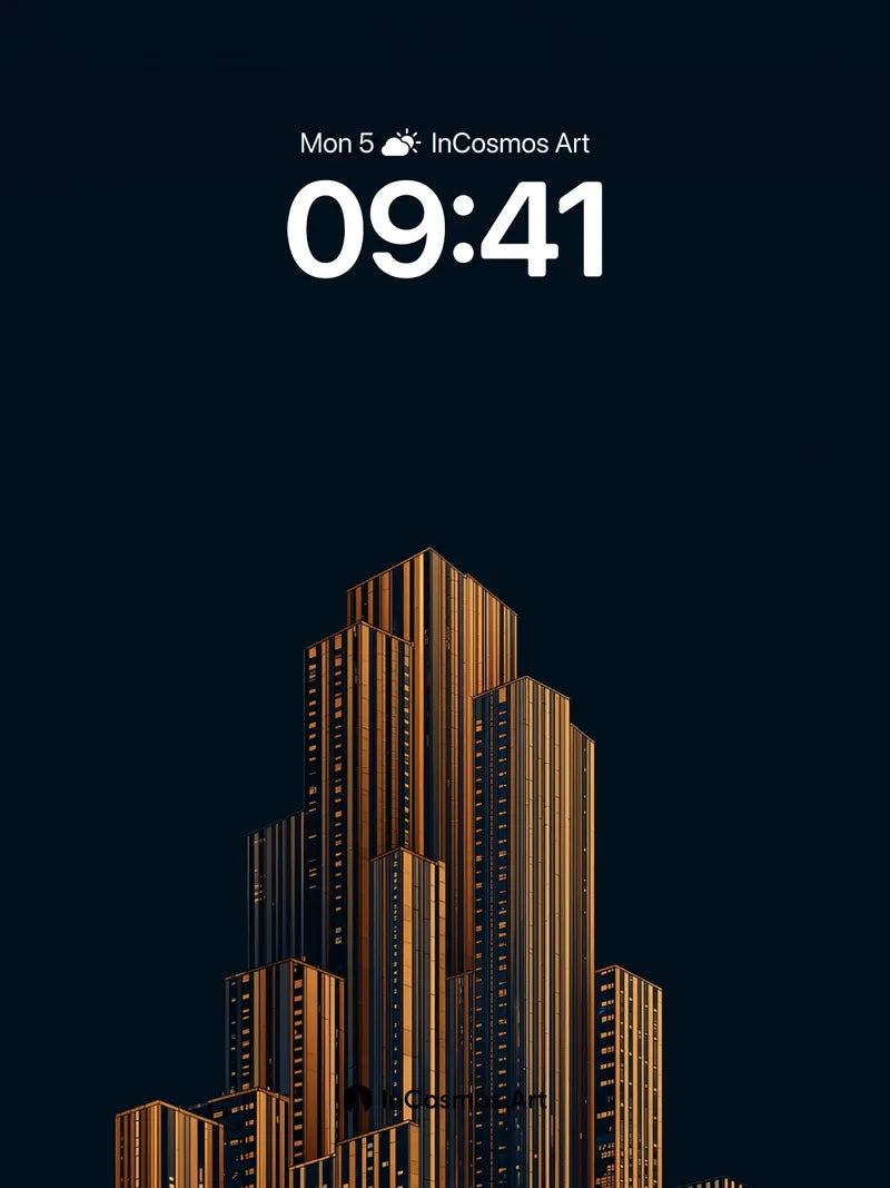 Nocturnal Spire Wallpaper with Golden Veins