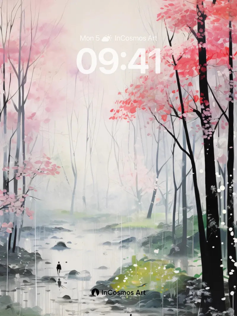 Misty Sakura Wallpaper with Whispering Paths
