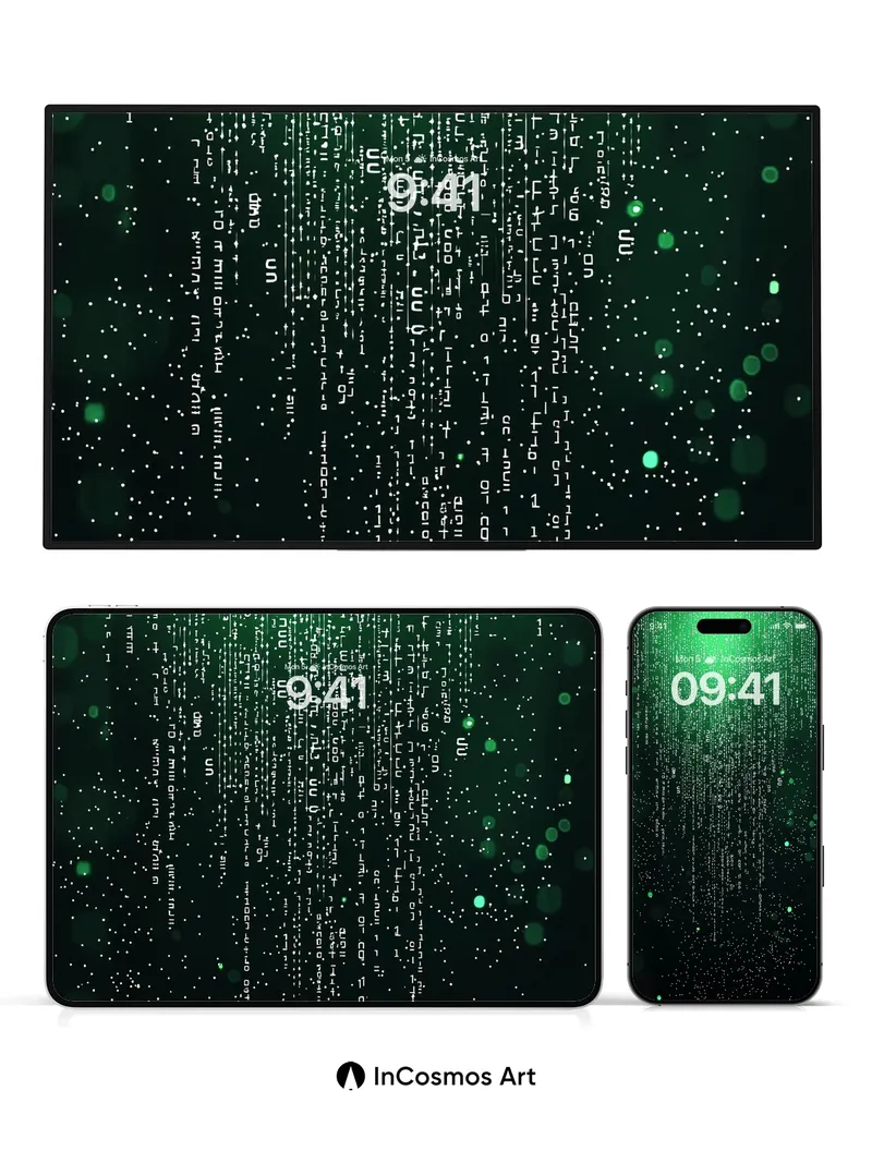 Digital Rain Wallpaper with Cascading Code