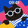 Playful Purr Wallpaper with Polka-Dot Whimsy wallpaper for iPhone, iPad & Mac