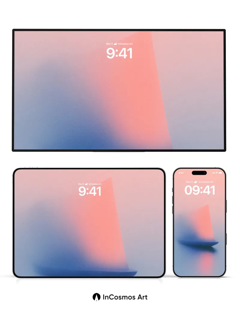 Serene Sail Wallpaper with Soft Gradient Hues