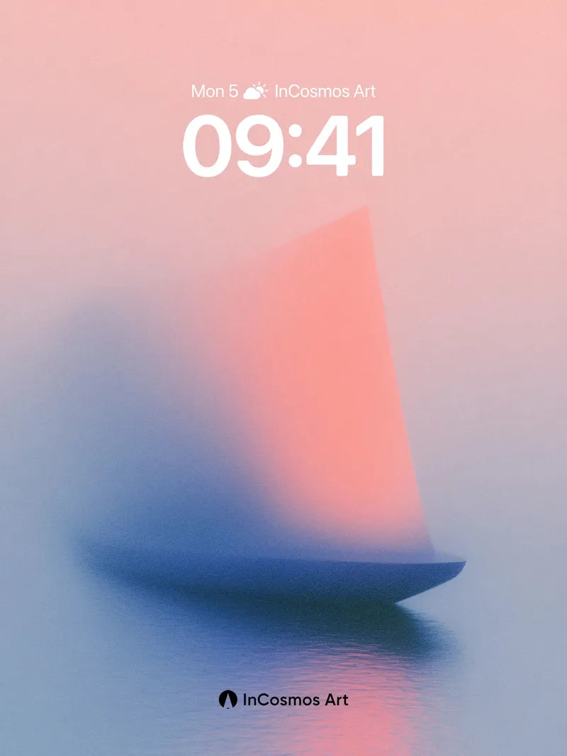 Serene Sail Wallpaper with Soft Gradient Hues