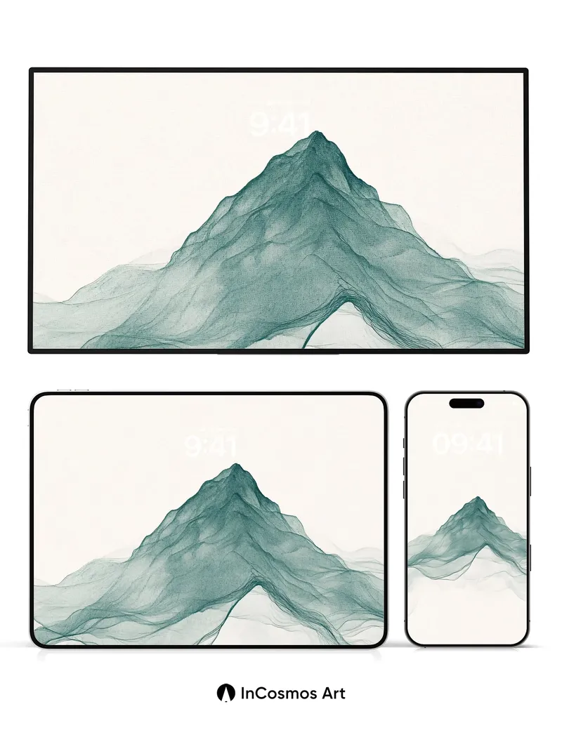 Ethereal Mist Mountain Wallpaper in Soft Haze