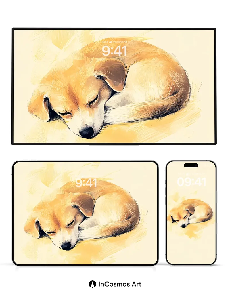 Serenity Slumber Wallpaper with Golden Hues