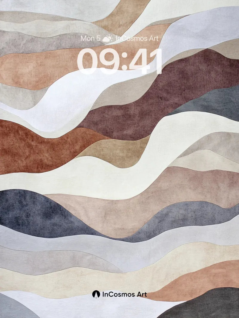 Earthy Flow Wallpaper with Textured Waves