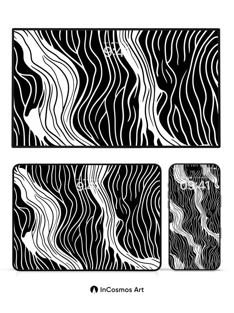 Silken Veil Wallpaper with Flowing Lines