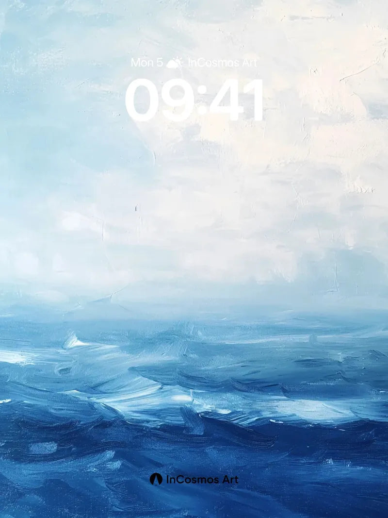 Serenity Ocean Wallpaper with Misty Horizon