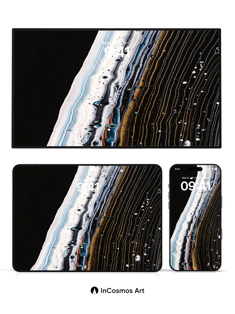 Luminous Agate Wallpaper with Cosmic Veins