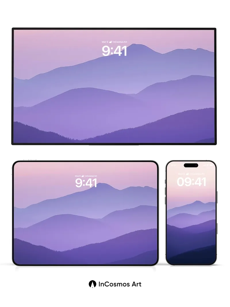 Mist-Weaved Mountain Wallpaper with Dusk Hush