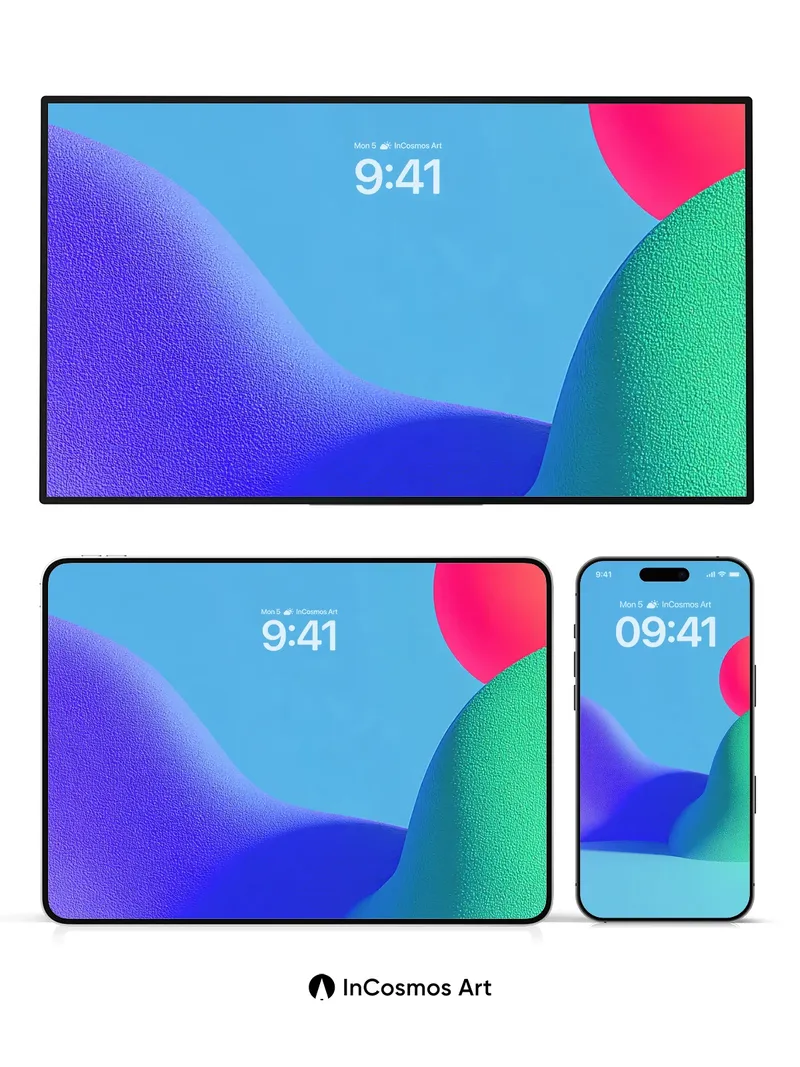 Serene Gradient Wallpaper with Floating Sun