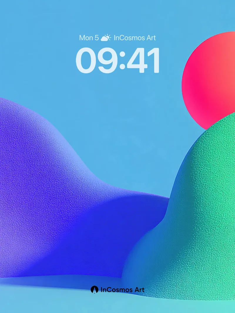 Serene Gradient Wallpaper with Floating Sun