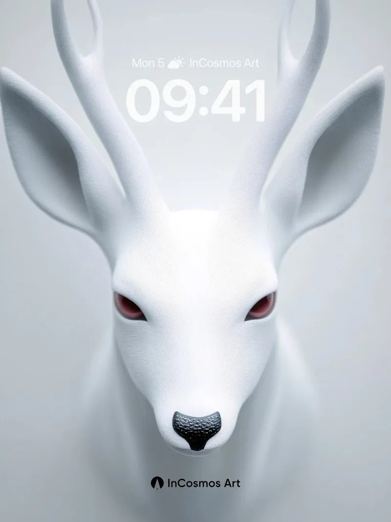 Silent Frost Wallpaper with Crimson Gaze