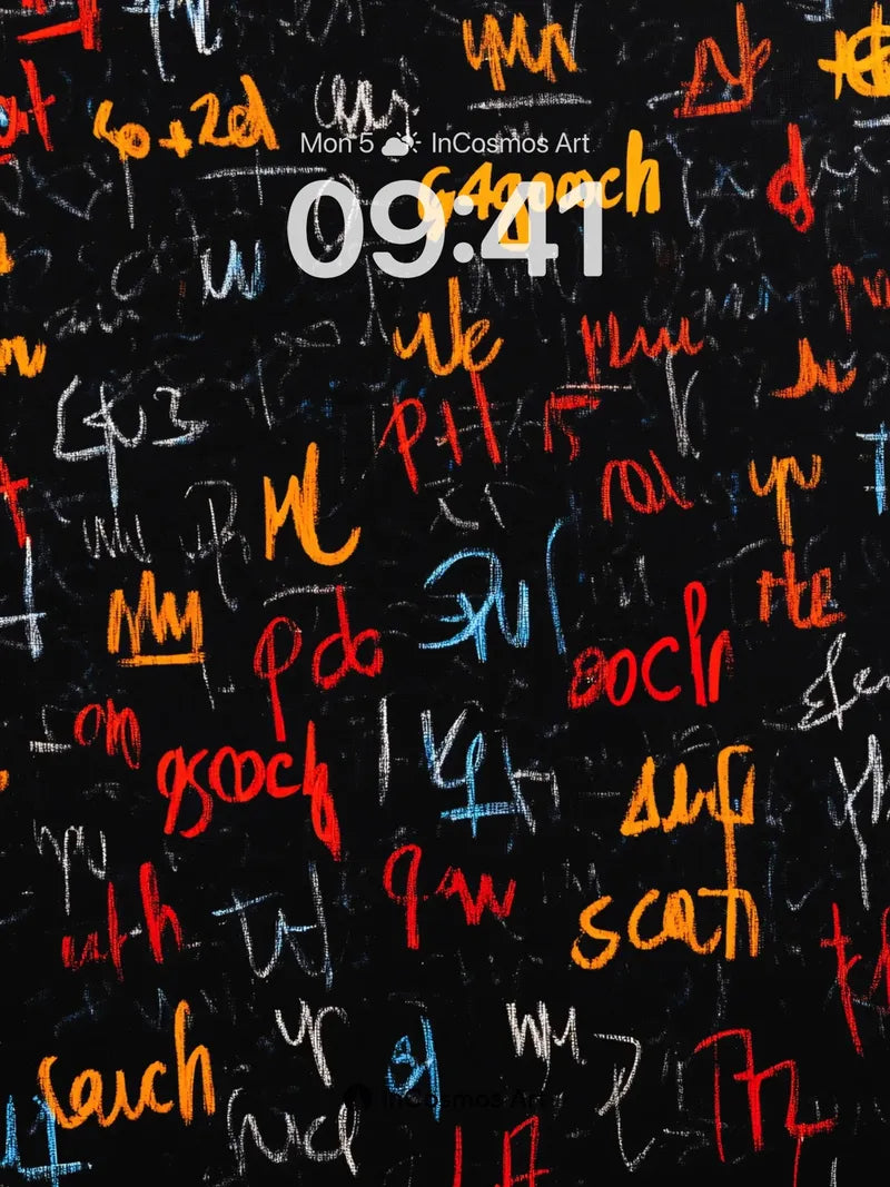 Chaos Script Wallpaper with Flickering Ink